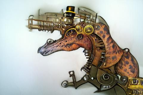 Steampunk Dinosaur: A Mechanical Marvel