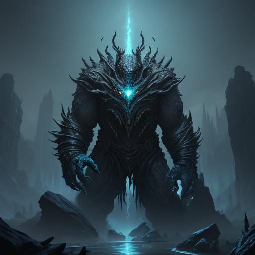 Parasite Infested Stone Golem: Fantasy Concept Art