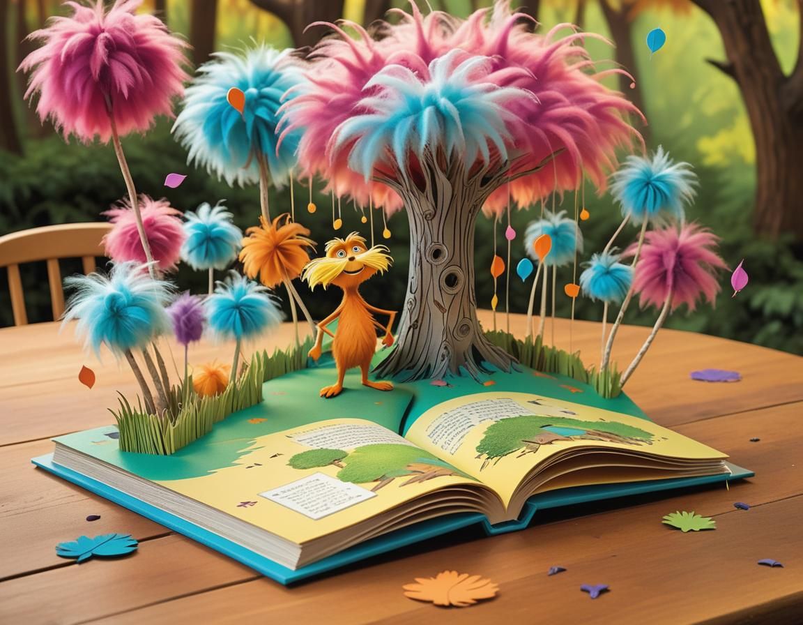 Whimsical Pop-Up Book in Dr. Seuss Style