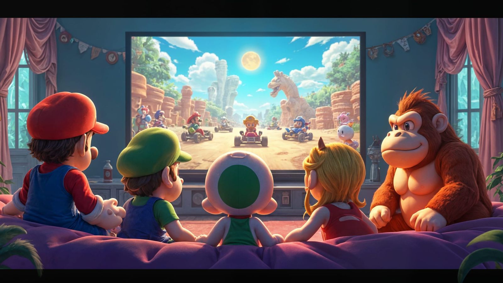 Nintendo Characters Play Mario Kart: Fantasy Concept Art
