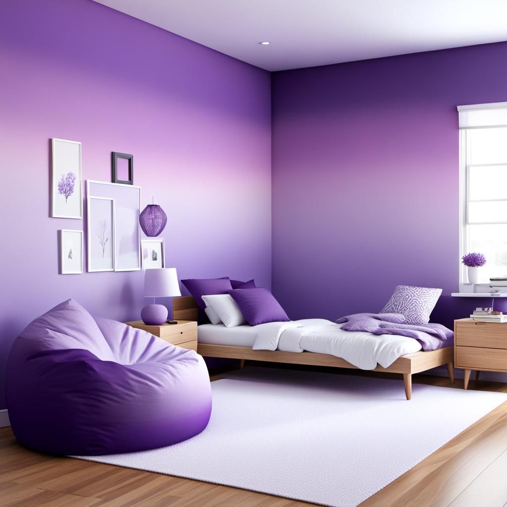 Purple Ombre Bedroom Design in Fantasy Concept Art
