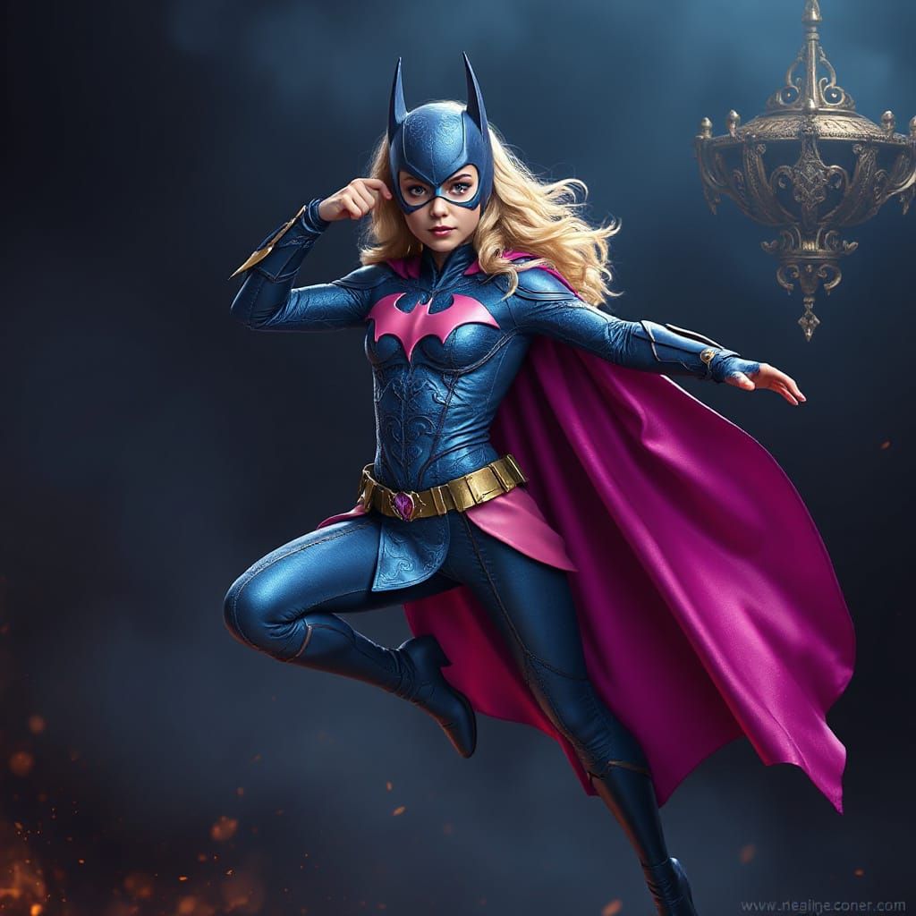 Heroic Princess Aurora as Batwoman in Dreamlike Fantasy Art