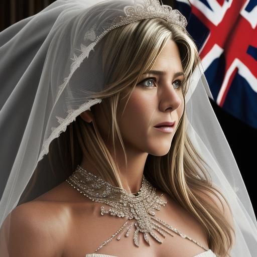 Hyperrealistic Close-up: Woman in Leopard Print Wedding Dres...