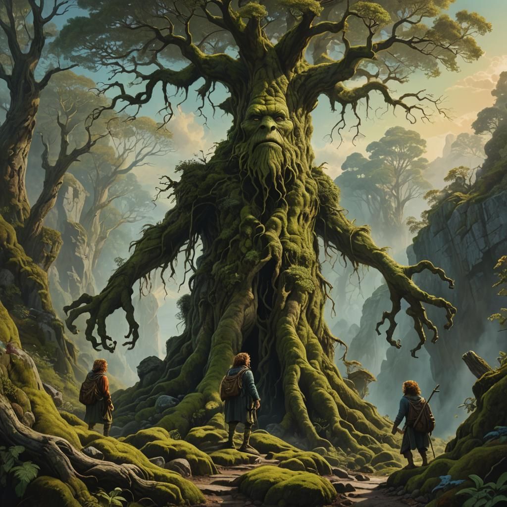 The Hobbits Meet Treebeard