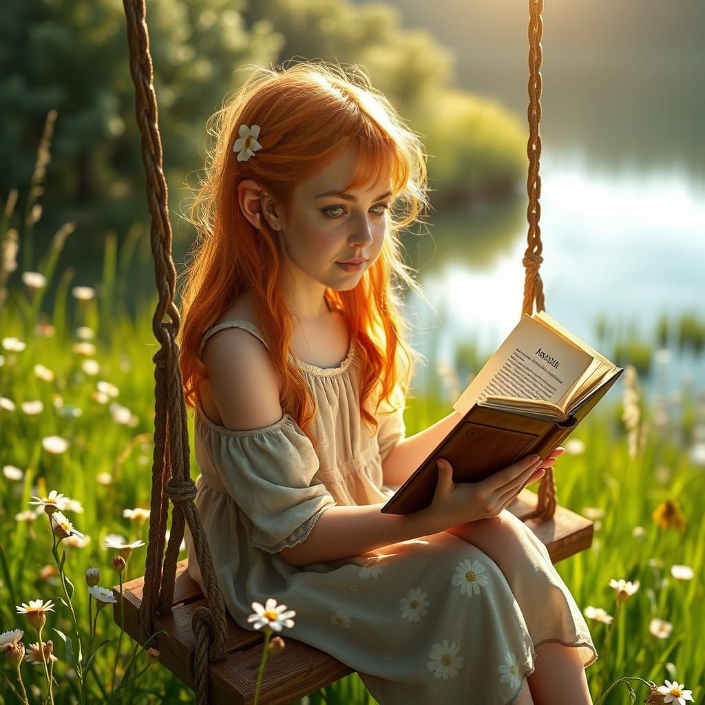 Serenity in a Whimsical Wonderland, in Detailed Matte Painti...