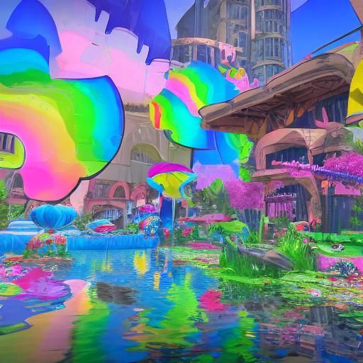 Seal-Dog-Human-Shark Hybrid in Candy City