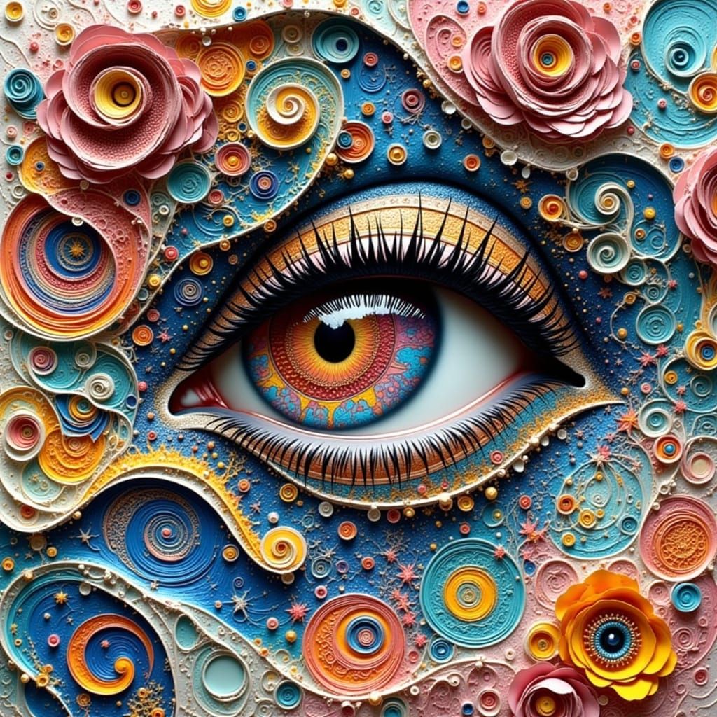 Abstract Zentangle Stargazer Pinup with Intricate Swirls