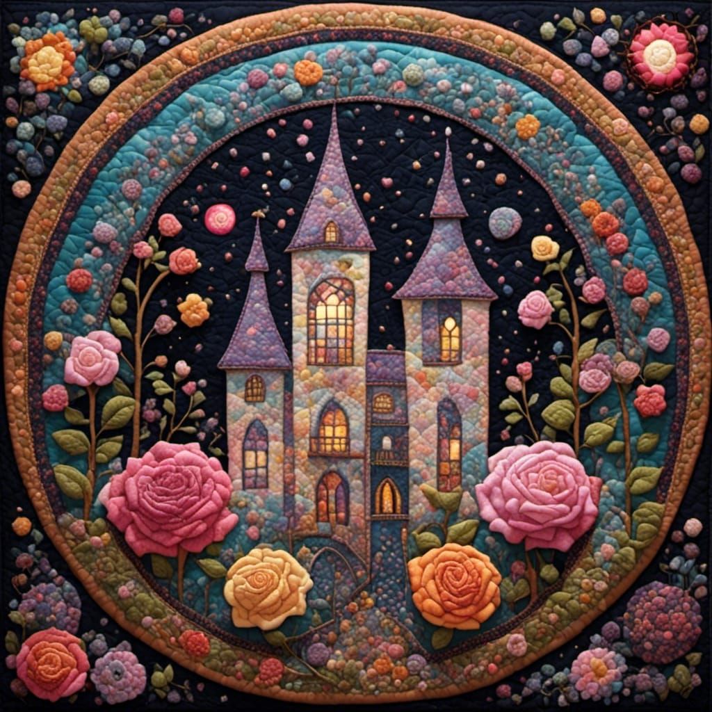 Gothic Rose with Quilted Texture