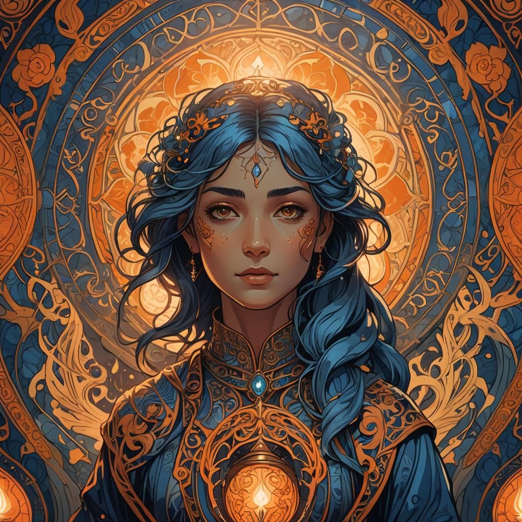 Mystical Lamp Reveals Inner Soul in Art Nouveau Style