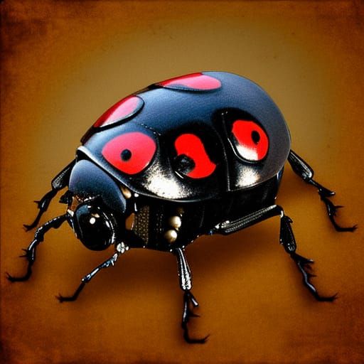 Steampunk Robot Ladybug in Photorealistic Detail