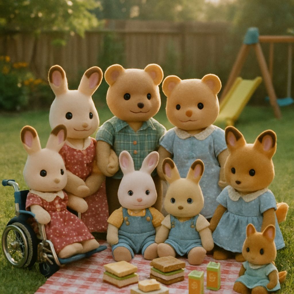 Inclusive Sylvanian Families Picnic in Natural Sunlight
