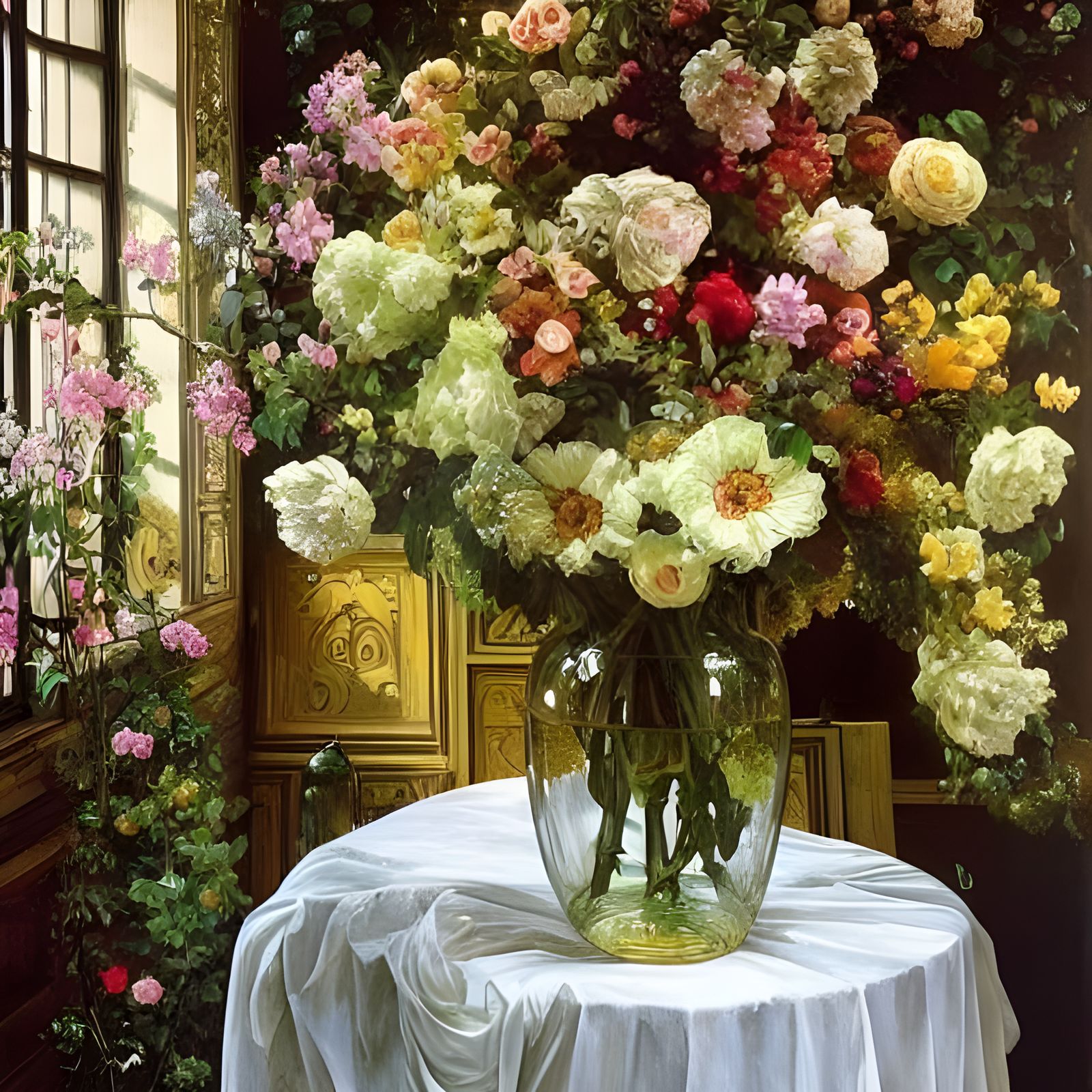 Elegant Flower Bouquet in Fantasy Setting