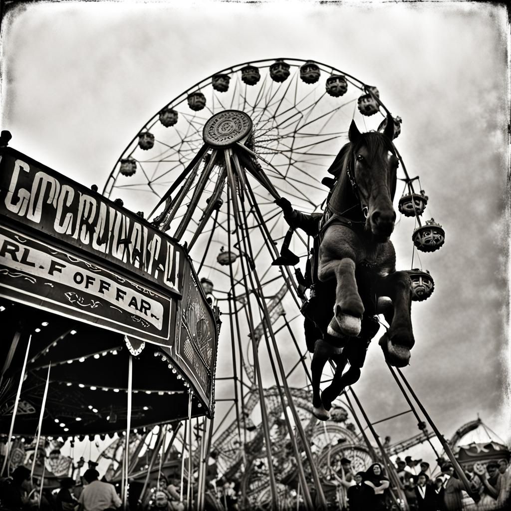 Lovecraft's Carnival of Fear in Sepia Photography