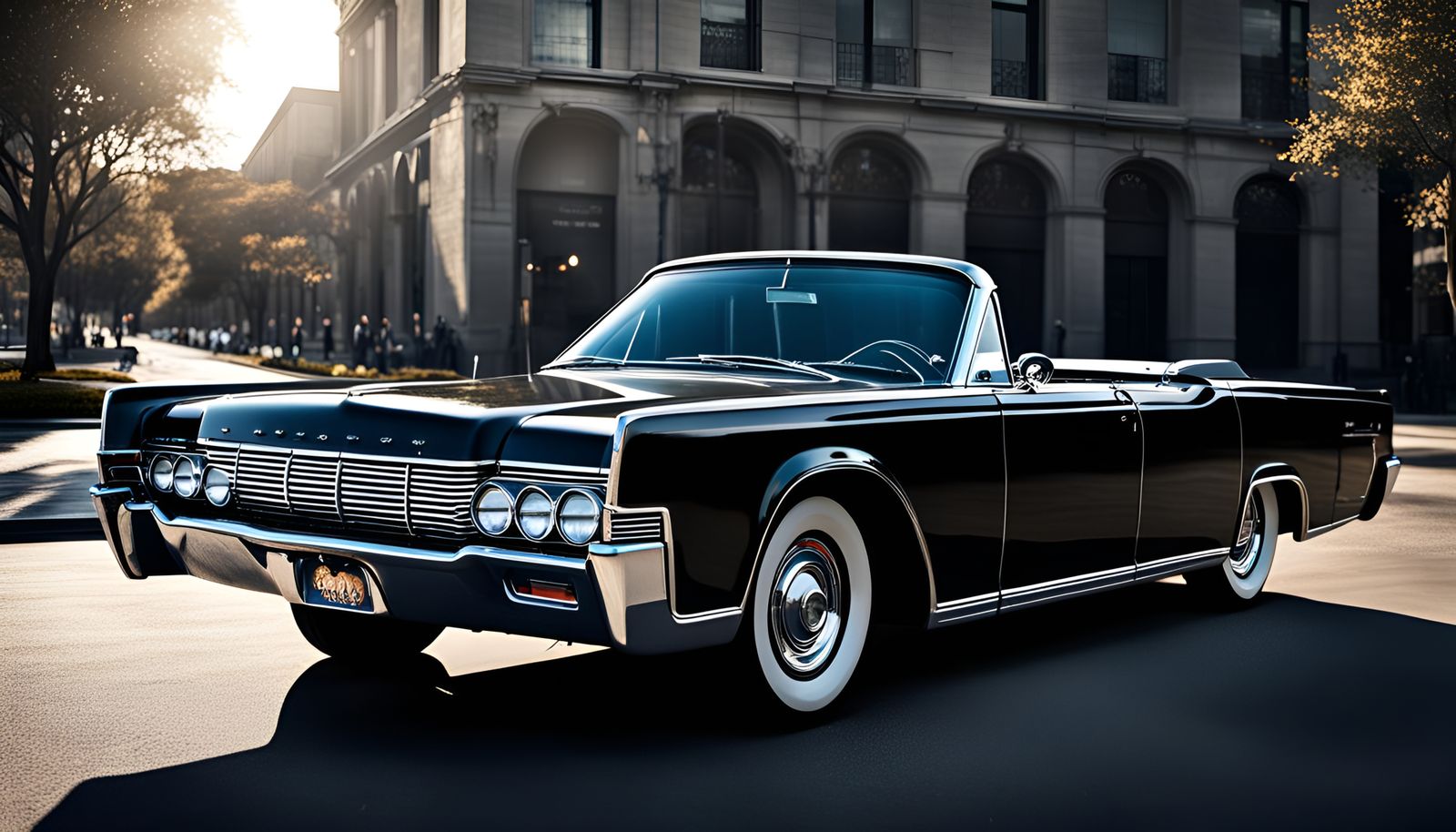 A Black 1965 Lincoln Continental Convertible