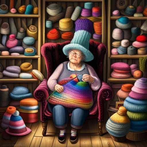 Miniature Grandma Knits Colossal Top Hat