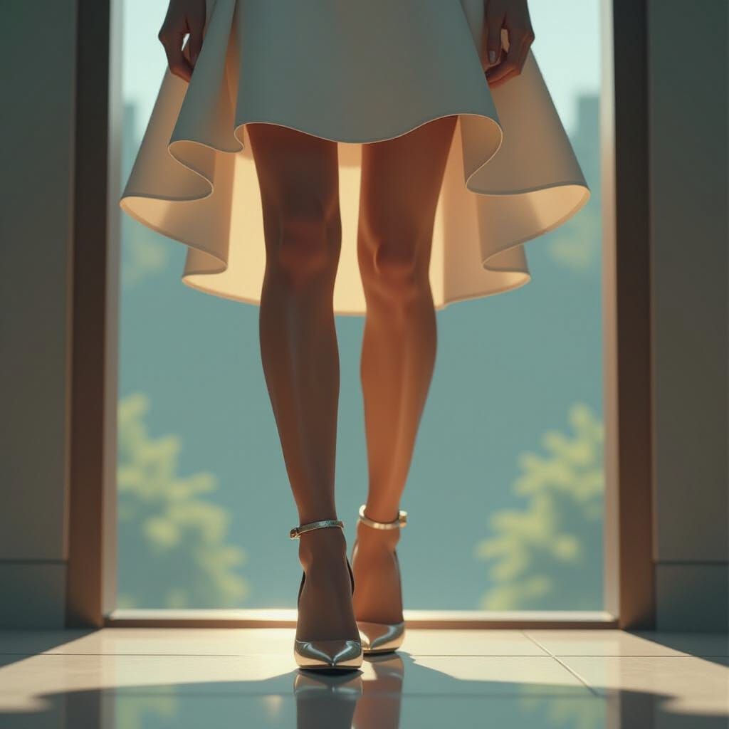 Elegant Female Figure in Futuristic Style