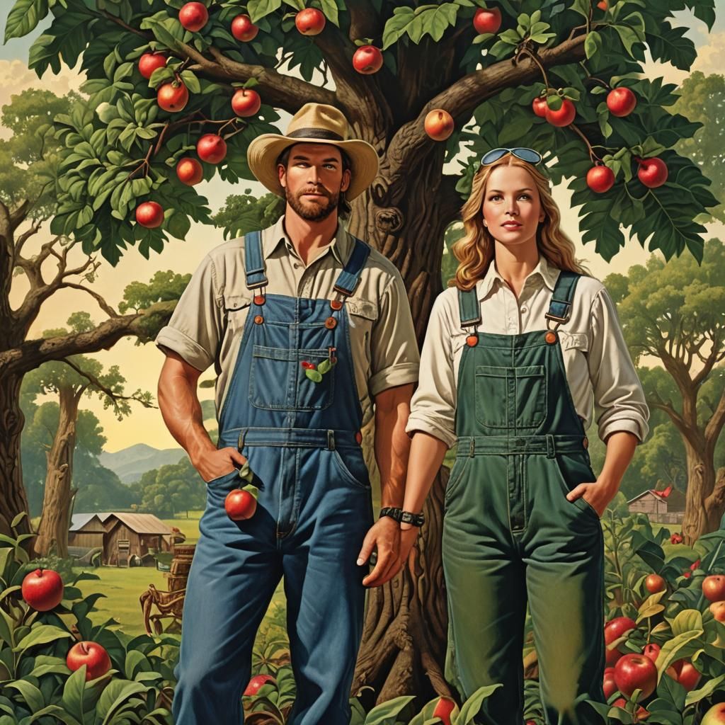 Adam and Eve in Redneck Garden of Eden