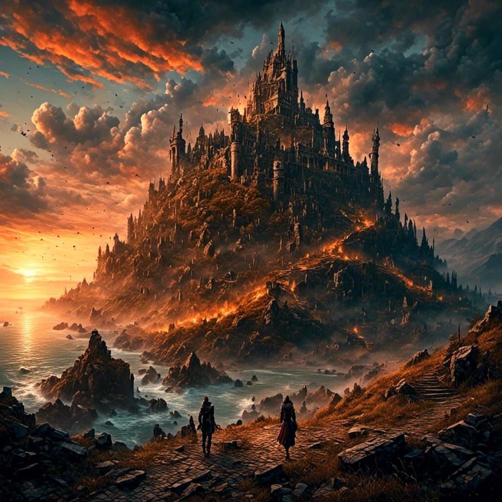 Dramatic Sunset Over Kaer Morhen Ruins