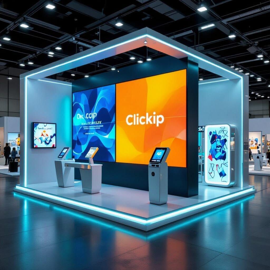 ClickIP Exhibition Booth with LED Screen in Cyberpunk Style