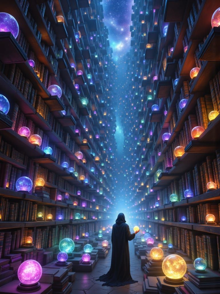 Mystical Cosmic Library of Time Spheres