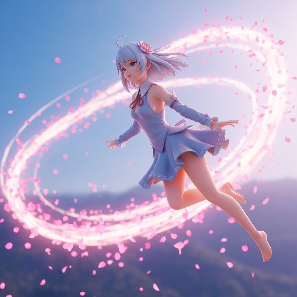 Dandelion Ballerina: 3D Anime in a Flower Field
