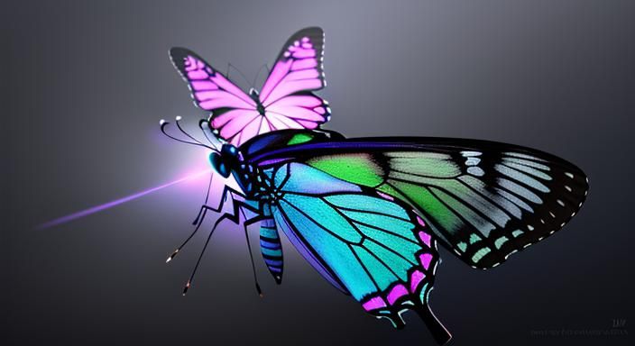 Neon Pink Fairy Butterflies in Dreamlike Digital Art