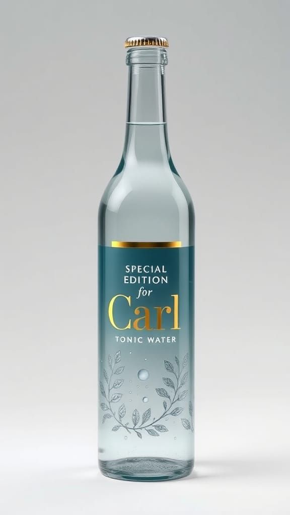 Elegant Tonic Water Bottle with Minimalist Design