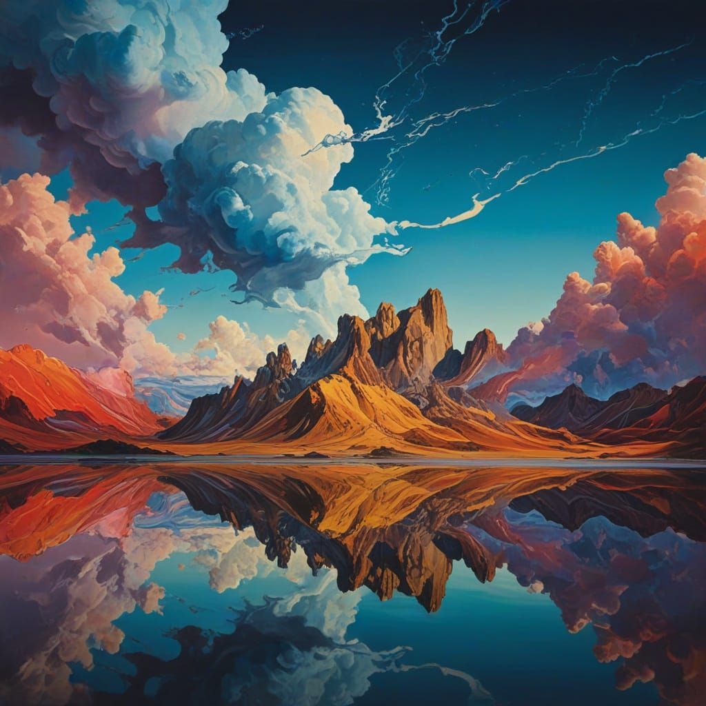 Surrealistic Canvas Divided by a Single Brushstroke