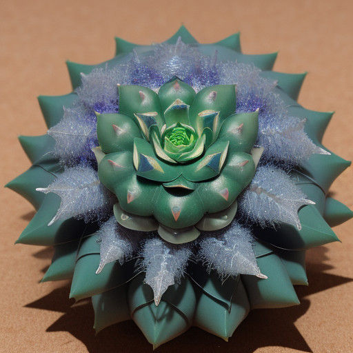 Surreal Op Art Cactus in Crystal Form