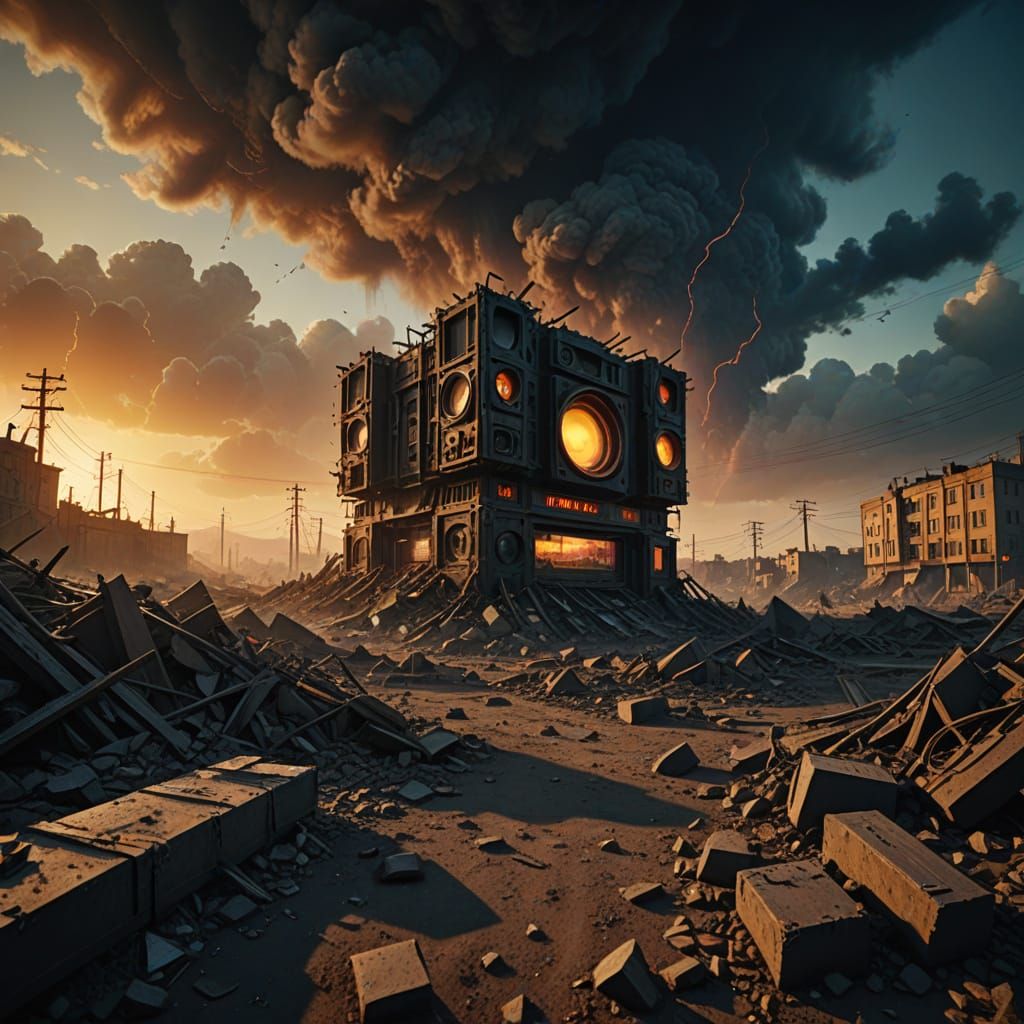 Postapocalyptic Soundwave "KARMA IS A BIAAATCH" in Escher St...