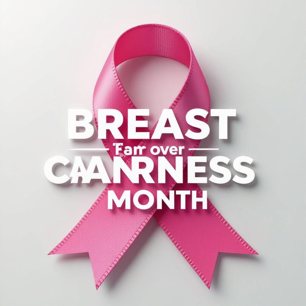 Pink Ribbon for Breast Cancer Awareness, 3D Rendered