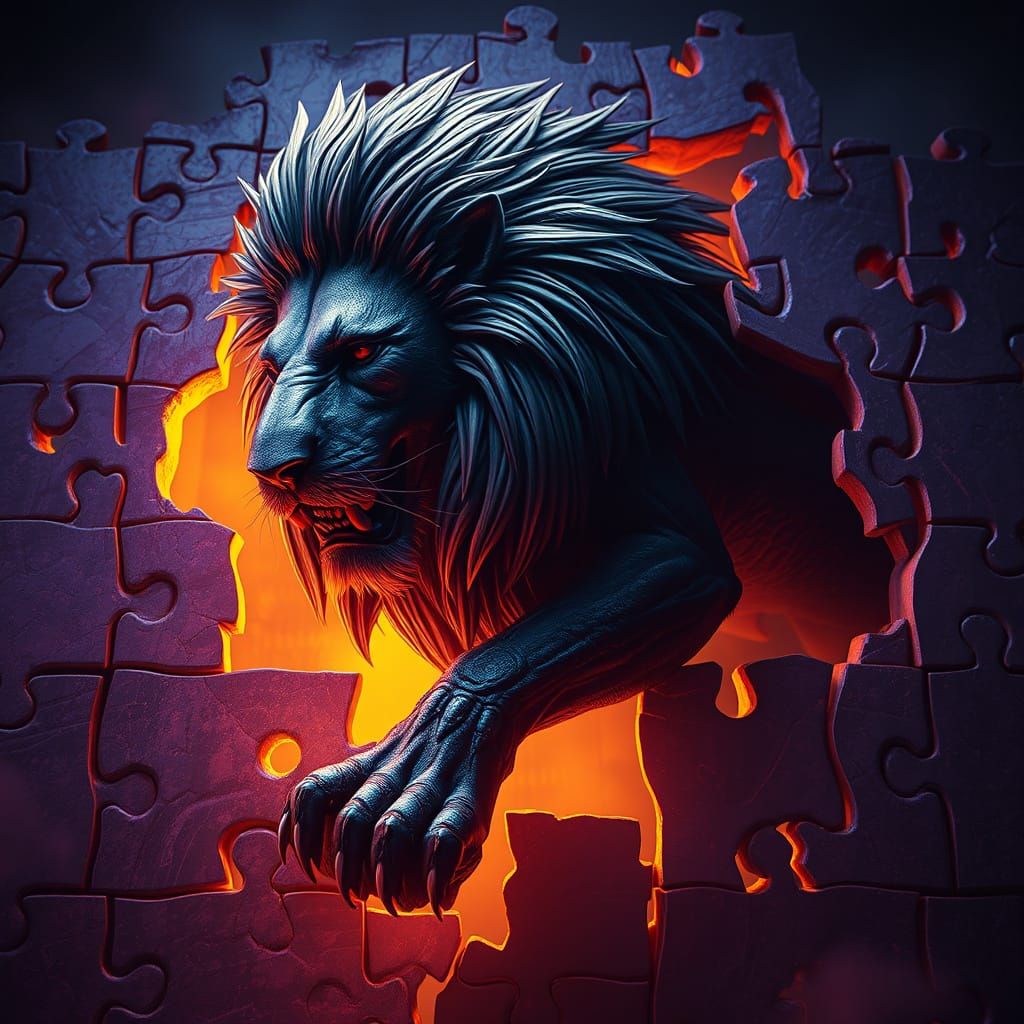Lion Emerges: A Dark Fantasy Transformation