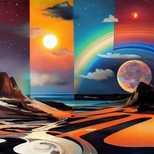 Rainbow and Stars over Cloud Dancers