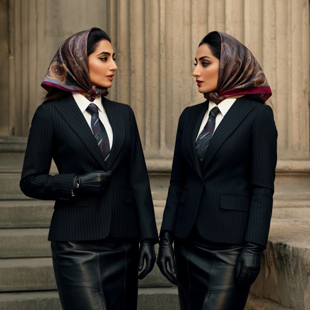 Elegant Women in Business Attire Discuss Love