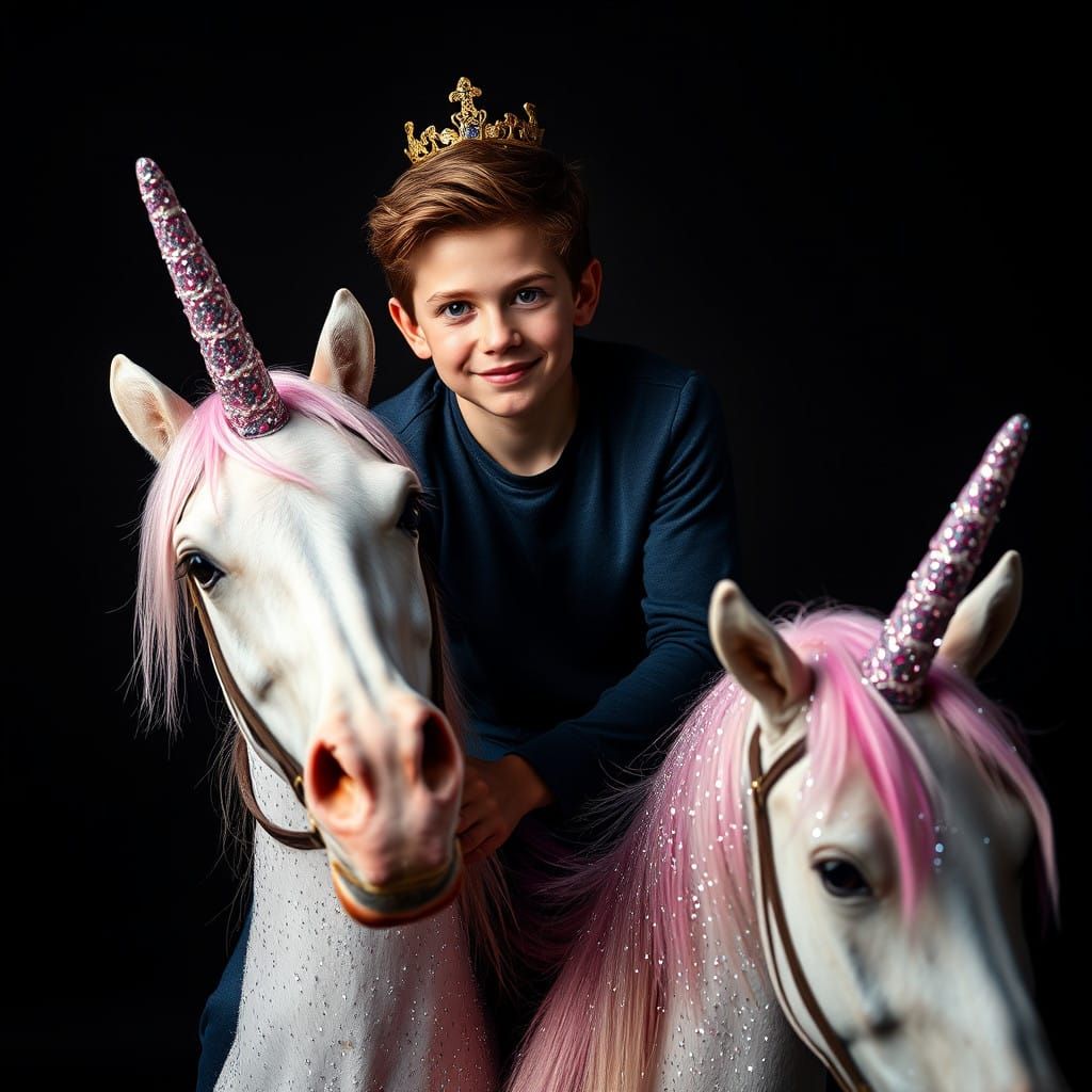 Tom Holland and Sparkly Unicorn Share Regal Gaze