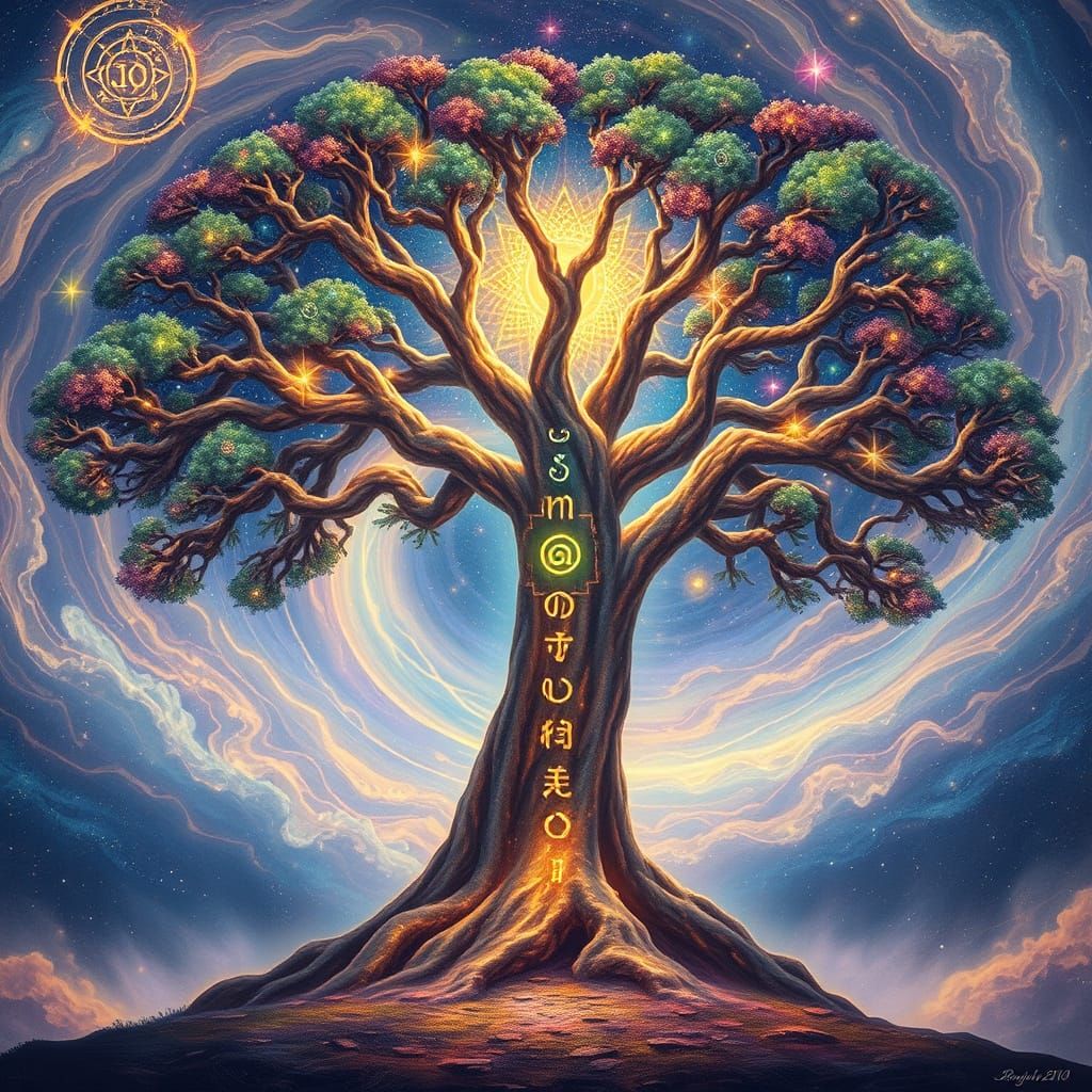 Majestic Glowing Tree Radiates Cosmic Energy