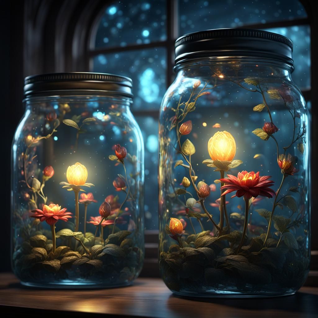 Fairies Trapped in Jars Light up Room
