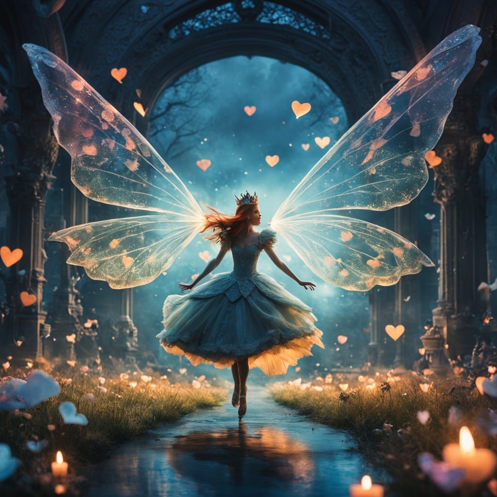 Enchanting Fairy Kissing a Giant Frog