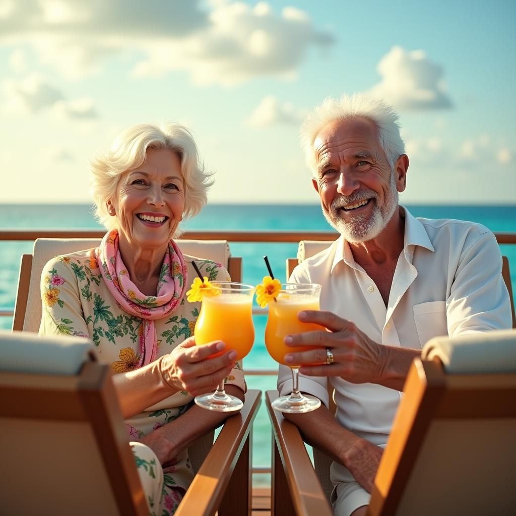 Elderly Couple's Serene Cruise: A Digital Matte Painting