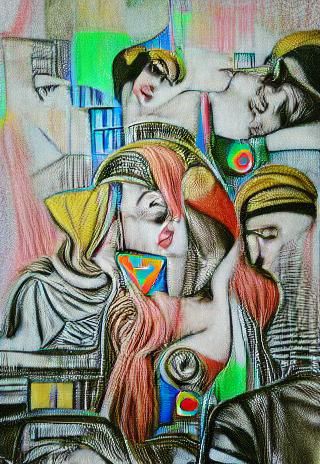 Abstract Colorful Shapes in Dynamic Composition