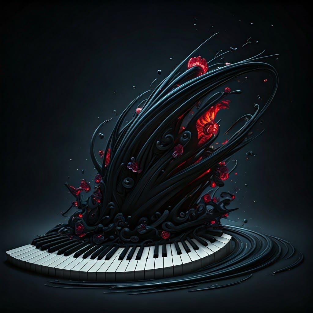 Surreal Fantasy Concept Art with Intricate Musical Details