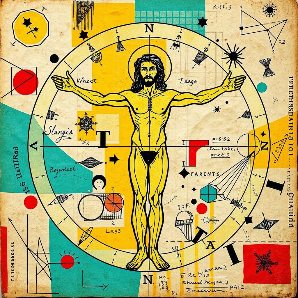 Vitruve by Luc Viatour with Math approach