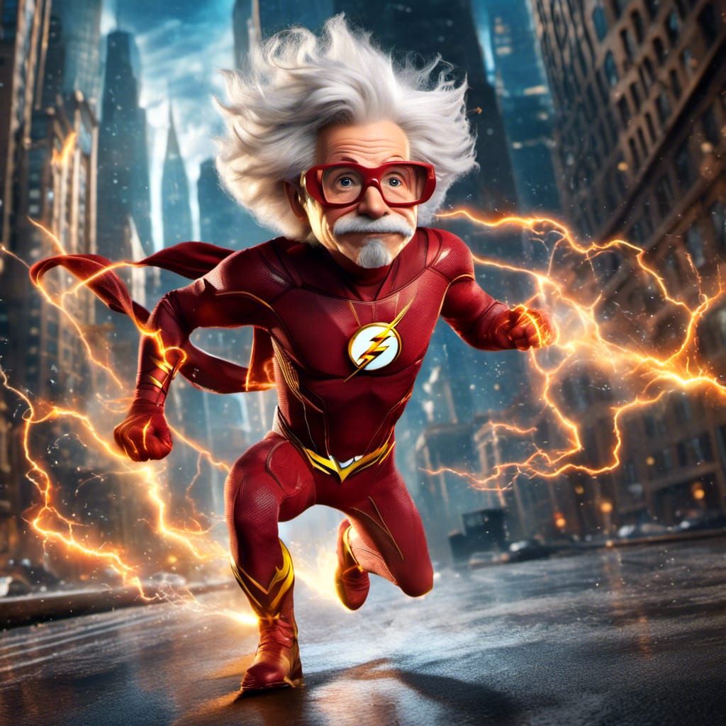 Albert Einstein as The Flash