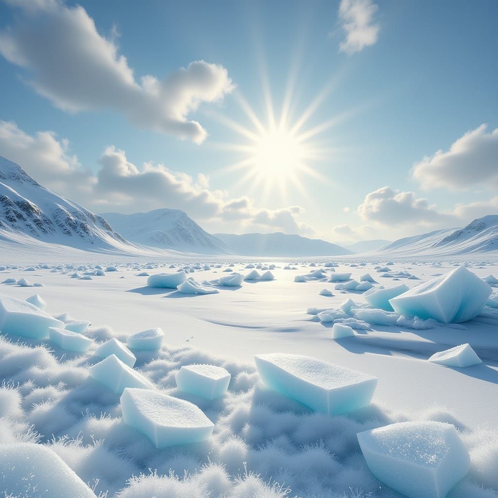 Antarctic Ice and Snow Landscape Matte Painting