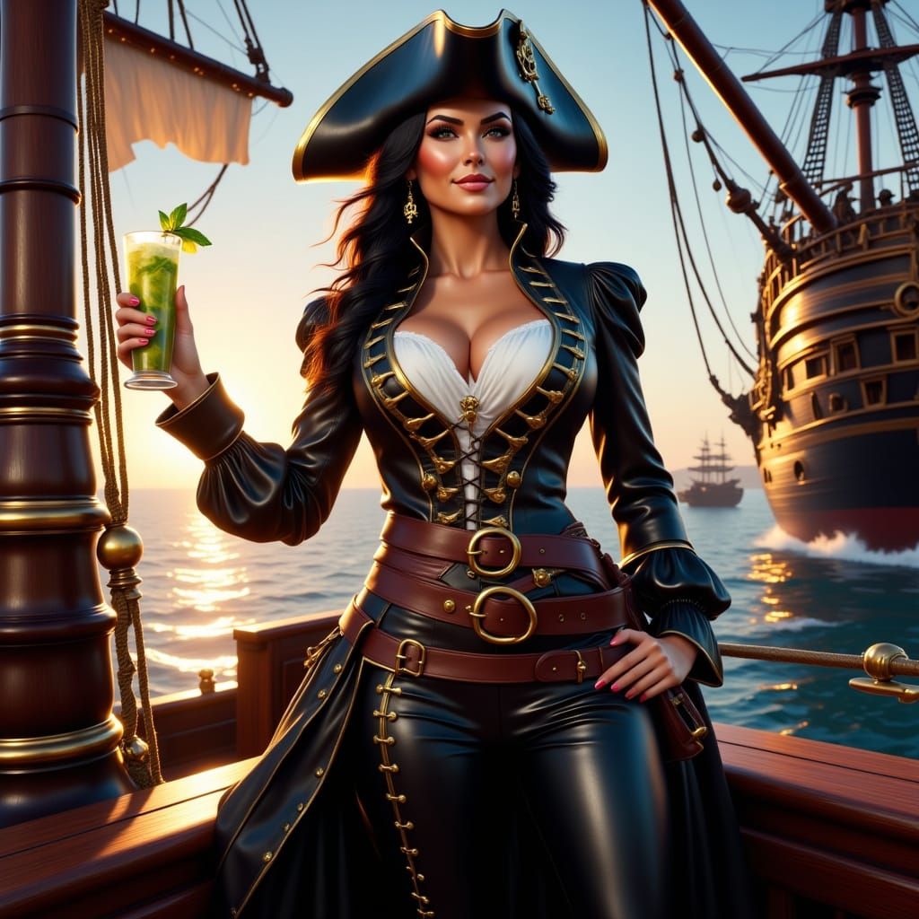 Pirate Woman with a Mojito