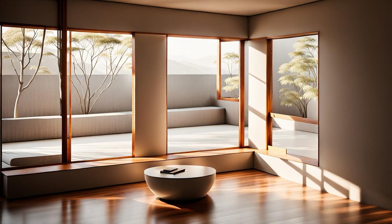 Minimalist Japanese Living Room in Natural Colors