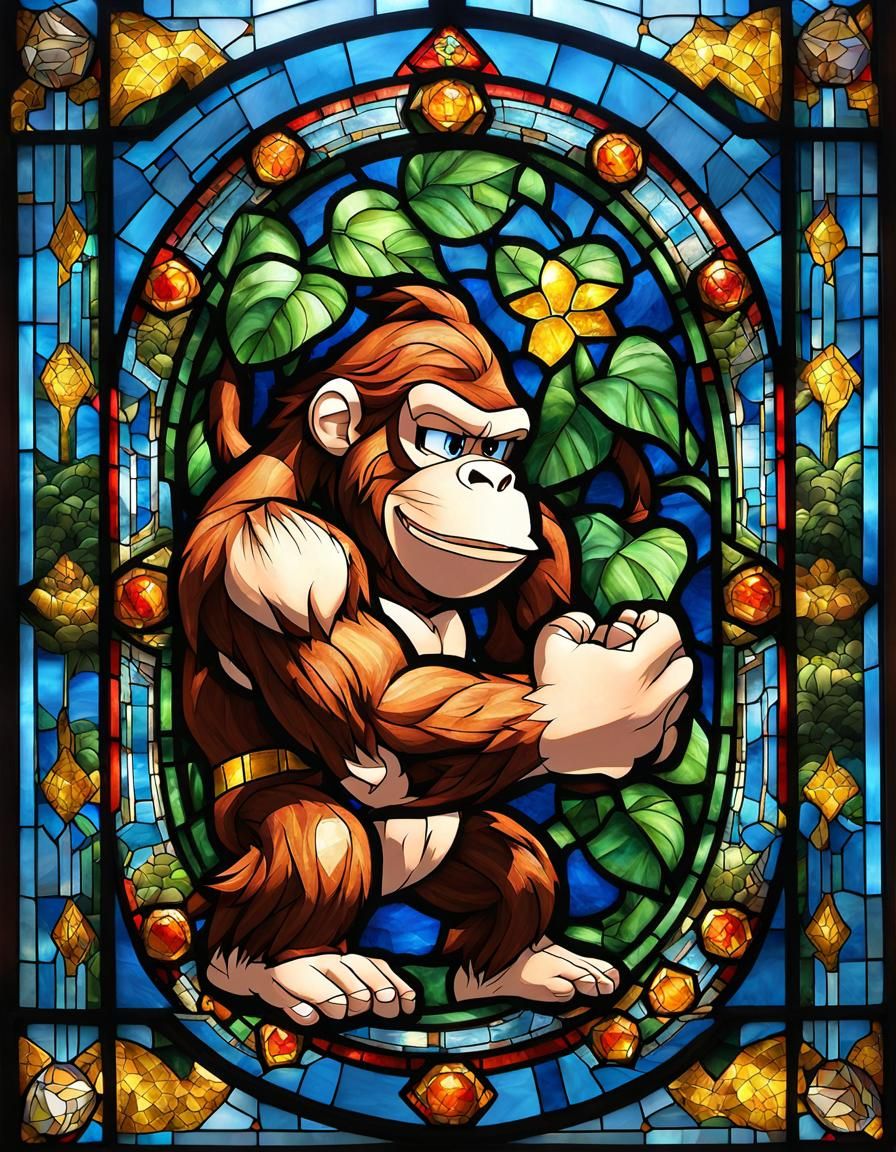 Stained glass series: Donkey Kong