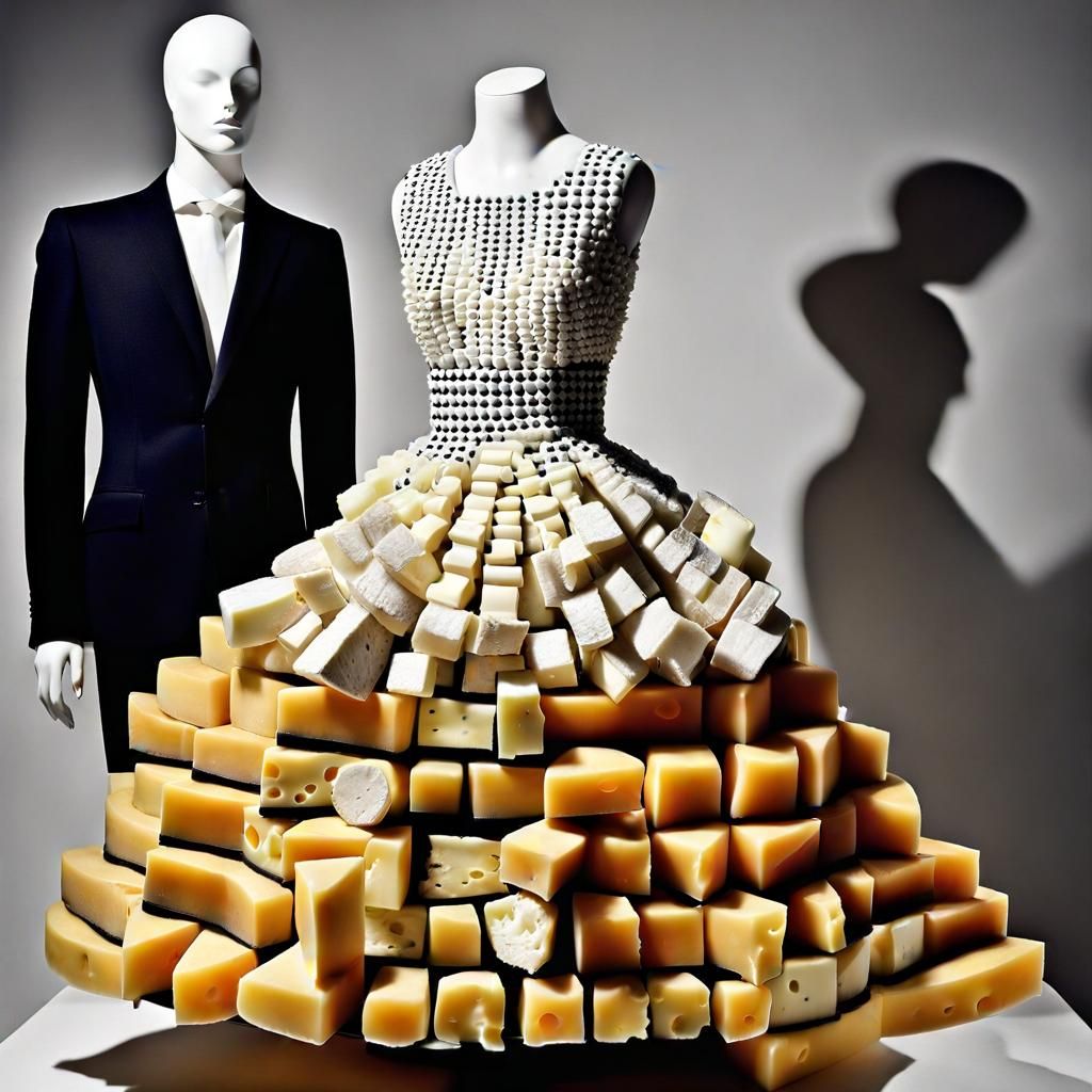 Cheese Mannequin Dress in Noir Style