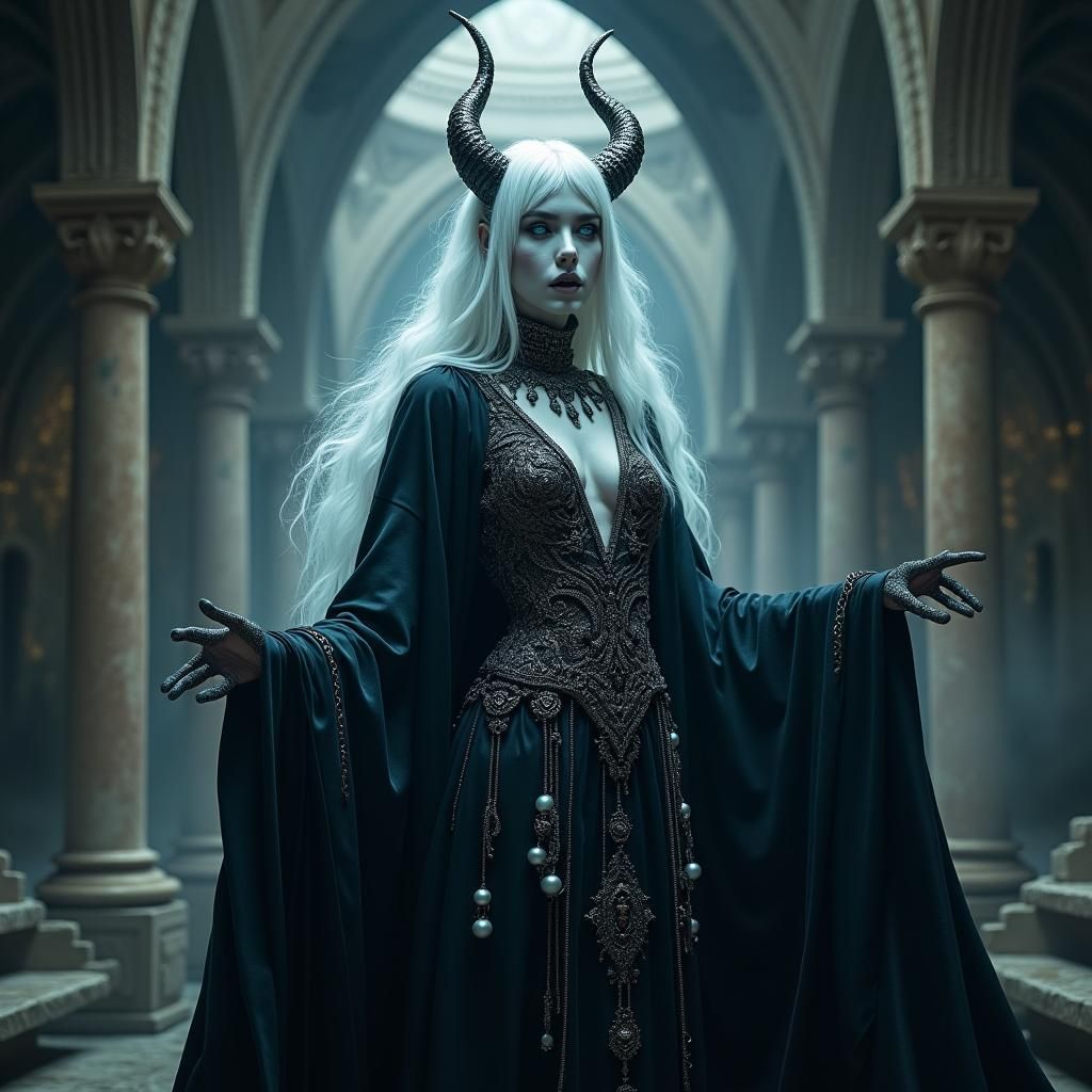 Ethereal Soul Demoness Zeryx in Anime Style