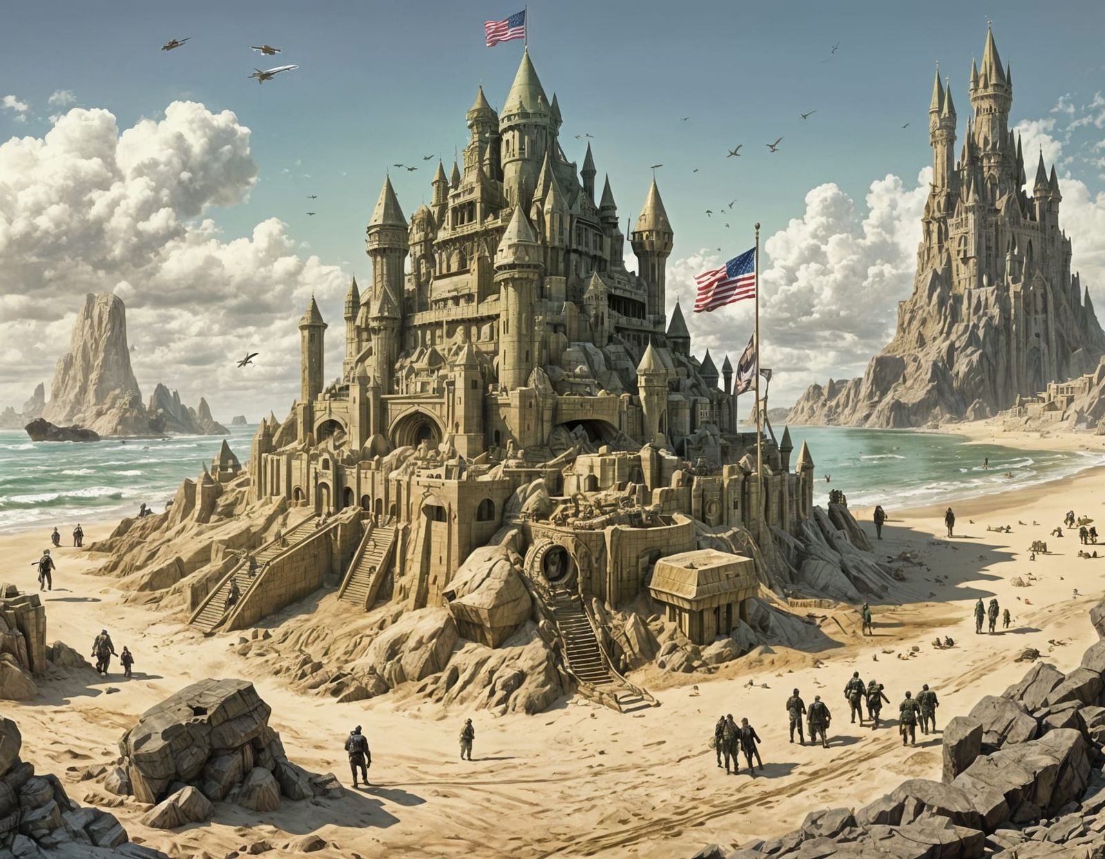 Hulk's Sci-Fi Sandcastle: A Pop Art Masterpiece